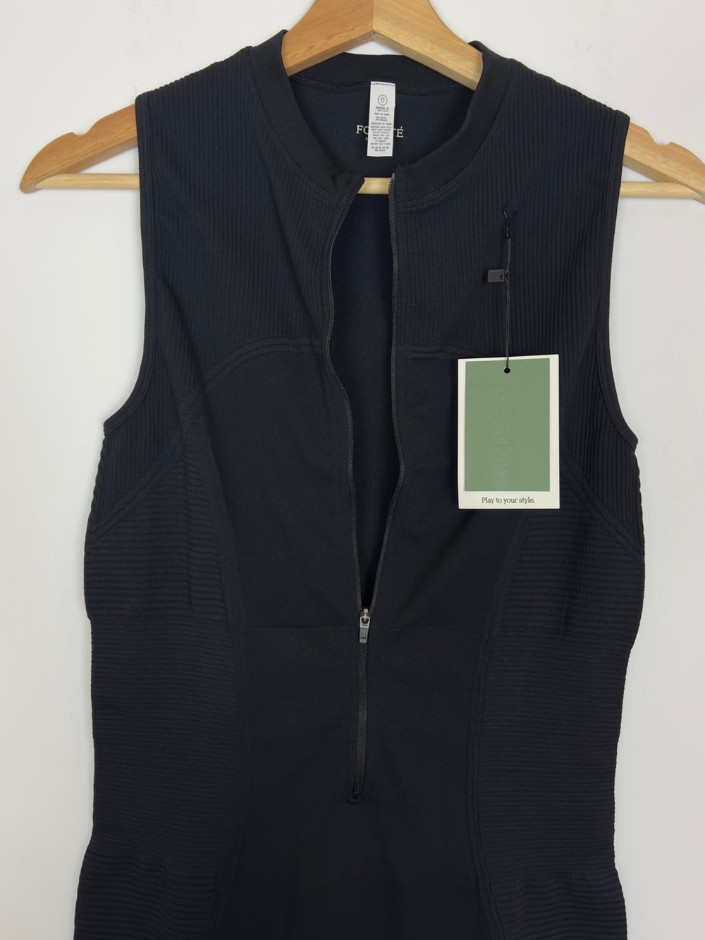 Fore-te Anthropologie Remy Playsuit Romper Black Preppy Athletic Black M/L - Picture 8 of 10